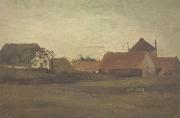 Farmhouses in Loosduinen near The Hague at Twilight (nn04)